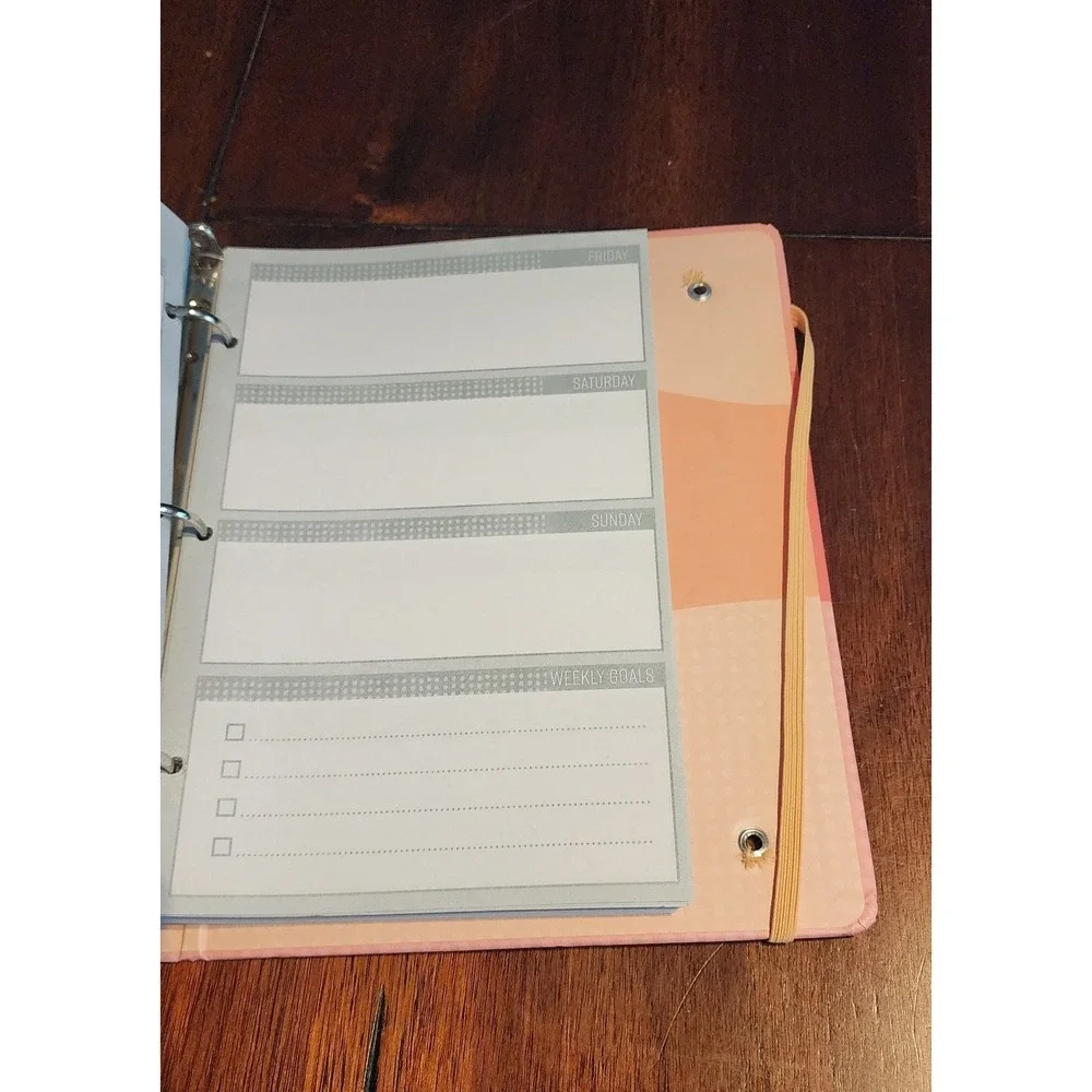 Today Is The Day Daily Planner Calendar Journal Spiral Hardcover Peach‎ Color